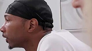 Petite blonde girlfriend interrupts gaming for intense interracial fucking and blowjob