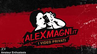 Stella Rubino's first threesome blowjob