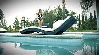 i take a break from sunbathing to cool off in the pool with seth