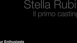 Stella Rubino's first threesome blowjob