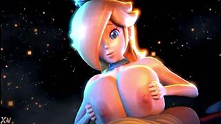 Rosalina And Peach Engage In Intense Titty Fuck Action With Big Tits