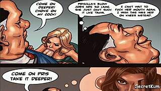 mayor cheats, fucks sexy ebony maid in kitchen