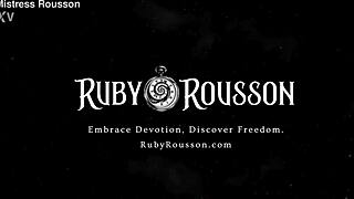 My chaste boyfriend oils me up in our domination play.