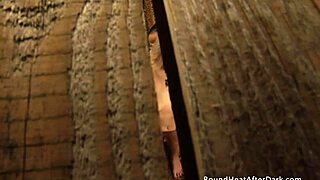 Voyeur lesbian slave peeks and masturbates till big orgasms