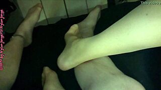Milf and I wear sexy nylon for foot fetish play