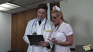 busty blonde nurse takes deep ass drilling