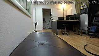 Is Audrey Decker gagging on that big penis in POV?