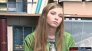 Unusual dirty strip search of teen 18+ by mall cop, clothes ripped, small tits exposed