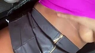 Watch me show off my natural tits in lingerie outdoors? Latina amateur flashing public.