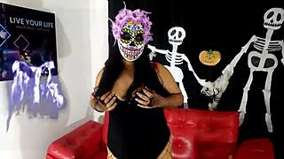 La Catrina Fucks Her Wet Pussy With Dildo Until Squirting Orgasms!