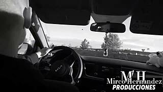 Sofia Mayers fucks friend privately, swallows cum on shore