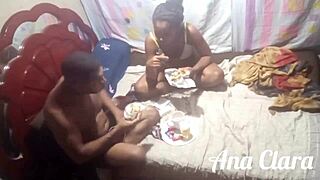 I paid for a snack and devoured the young Myllena Rios passionately