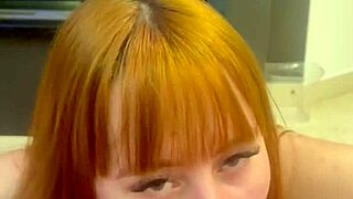 redhead neighbor takes small cock gift