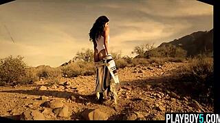 Is this pretty black milf teasing you with her striptease?