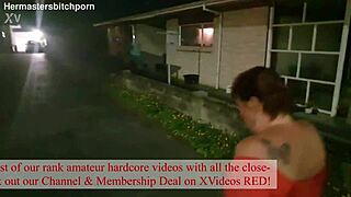 Brazen Kiwi trashy bitch gets pissed on in public view on the sidewalk. A motorist yells out in shock.