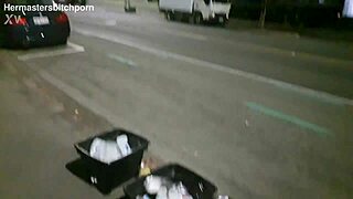 Brazen Kiwi trashy bitch gets pissed on in public view on the sidewalk. A motorist yells out in shock.