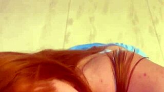 redhead neighbor takes small cock gift