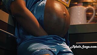 Pregnant Ebony's Big Ass In Kitchen With Nathan Bronson