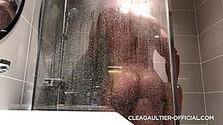 Enjoy A Relaxing Shower With European Brunette Clea Gaultier!
