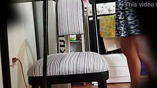 this upskirt of stepsister's friend visiting is so hot under her skirt 😏