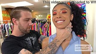 Mocha beauty Jada Doll handles a massive rough cock with ease