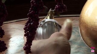 Lovely blonde lady gets fucked outdoors doggy style with her piercings still on