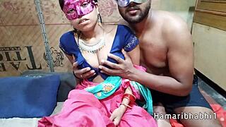 Hot saree blouse SEX in clear Hindi audio with wild pussy LICKING