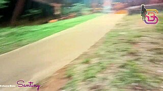 In the square, she sucks big black cock for everyone to see.