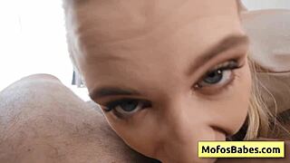 watch chloe rose suck charles dera's huge dick and take it deep in her moist pussy