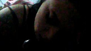 She sucks a fat black cock while her boyfriend watches