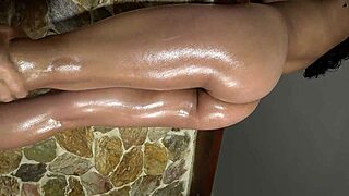 Oiled big ass and legs of beautiful latina xattlalust in red and dark blue panties.