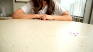 Teacher gives student his cum after class for good grades