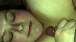 Cumming in wife's face during slow motion handjob