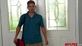 Mother gives special deepthroat to boy beside stepdaughter in cheating housewife scene