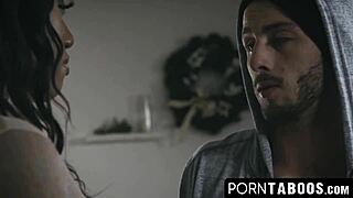 Wild Ashley Aleigh Gives Steamy Blowjob. Leads To Intense Taboo Interracial Fucking