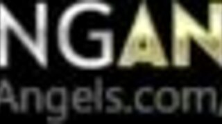 single teen with pigtails strips white dress and lingerie, passionately masturbates