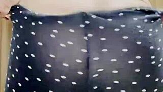 blonde bombshell shakes big natural tits and ass in leggings