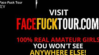 South African Slut Swallows Cum After Rough Deepthroat Action