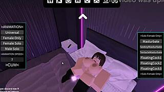 ayumu kasuga masturbates and gets fucked by floating cocks in roblox