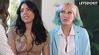 Lesbian Doctor Cherie Deville Joins Hot Couple for Threesome Muff Diving!