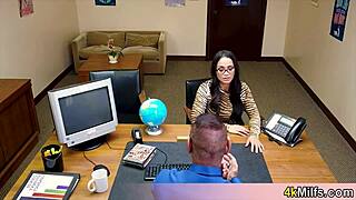 Geeky Asian Secretary Gives Expert Blowjob For Promotion.