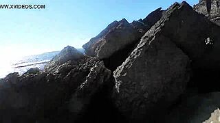 african prostitute shows her good ass on the nudist beach.