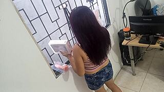 Sex toy salesman at my window sold exclusive dildos for my juicy vagina