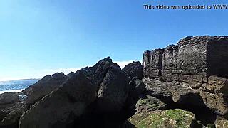 african prostitute shows her good ass on the nudist beach.