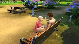 Dangerous Outdoor Blowjob In The Park Turns Into Intense Throat Fucking. Park Blowjob Danger