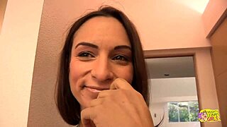 She Was Washing The Dishes When This Sexy Brunette Lesbian Approached Her To Have Sex