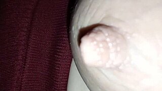 she pours milk straight from her huge swollen nipples in the bath