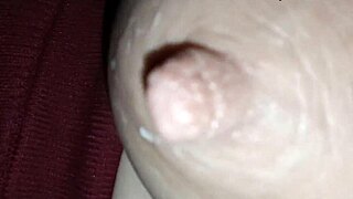 she pours milk straight from her huge swollen nipples in the bath