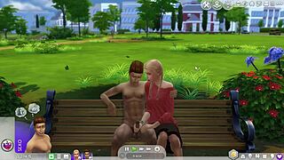 Dangerous Outdoor Blowjob In The Park Turns Into Intense Throat Fucking. Park Blowjob Danger