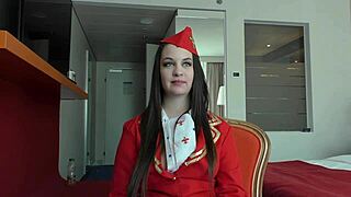 oh man, that air hostess angelina brill just got totally creampied in this wild scene